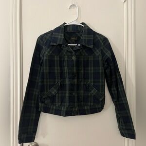 Levi Strauss & Co. unique plaid denim shirt denim style jacket, size small!